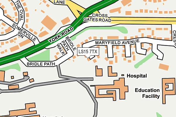 LS15 7TX map - OS OpenMap – Local (Ordnance Survey)
