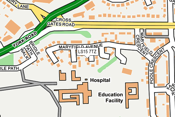 LS15 7TZ map - OS OpenMap – Local (Ordnance Survey)