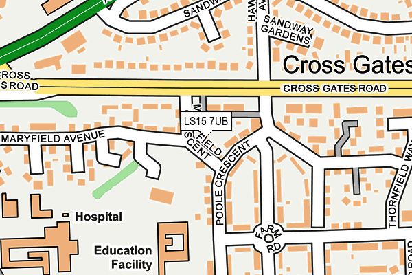 LS15 7UB map - OS OpenMap – Local (Ordnance Survey)