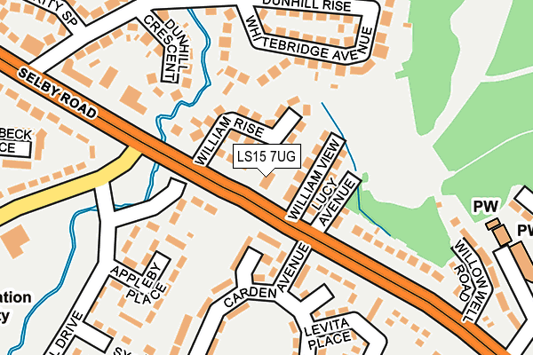 LS15 7UG map - OS OpenMap – Local (Ordnance Survey)