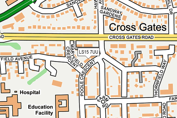 LS15 7UU map - OS OpenMap – Local (Ordnance Survey)