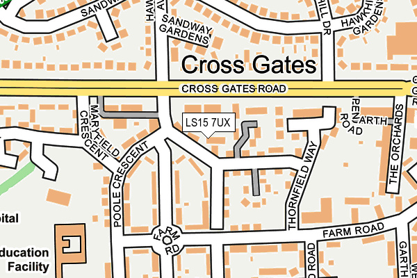 LS15 7UX map - OS OpenMap – Local (Ordnance Survey)