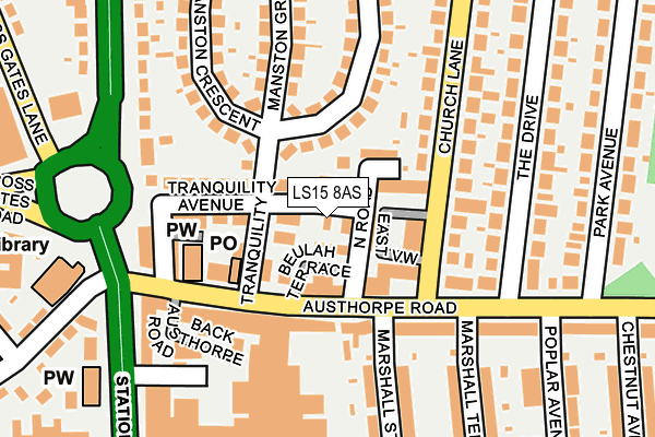 LS15 8AS map - OS OpenMap – Local (Ordnance Survey)