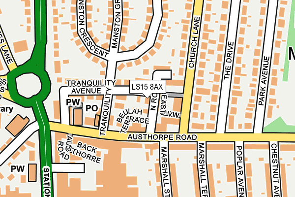 LS15 8AX map - OS OpenMap – Local (Ordnance Survey)