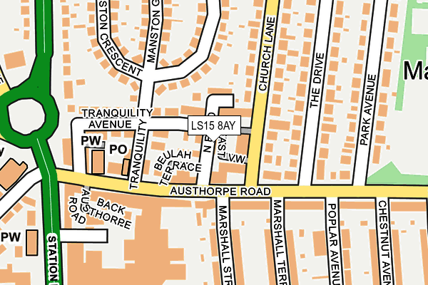 LS15 8AY map - OS OpenMap – Local (Ordnance Survey)