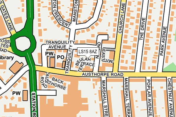 LS15 8AZ map - OS OpenMap – Local (Ordnance Survey)