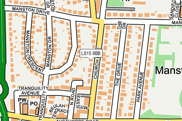 LS15 8BB map - OS OpenMap – Local (Ordnance Survey)