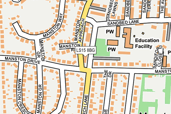 LS15 8BG map - OS OpenMap – Local (Ordnance Survey)