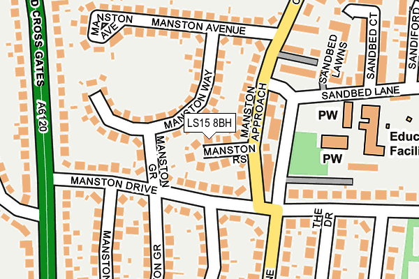 LS15 8BH map - OS OpenMap – Local (Ordnance Survey)