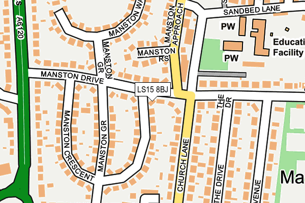 LS15 8BJ map - OS OpenMap – Local (Ordnance Survey)