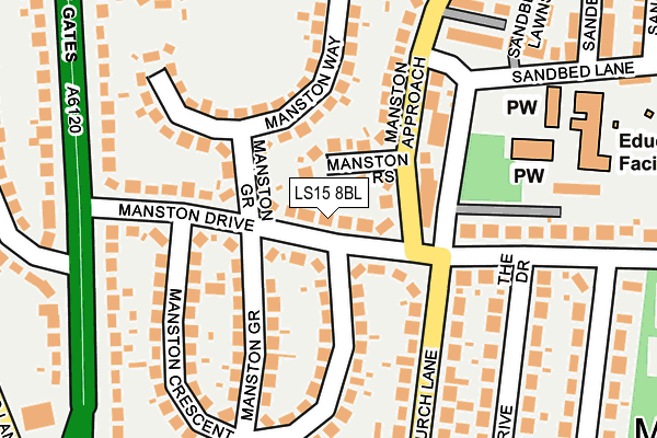LS15 8BL map - OS OpenMap – Local (Ordnance Survey)