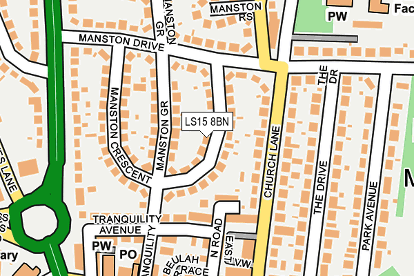 LS15 8BN map - OS OpenMap – Local (Ordnance Survey)