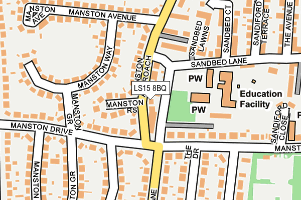 LS15 8BQ map - OS OpenMap – Local (Ordnance Survey)