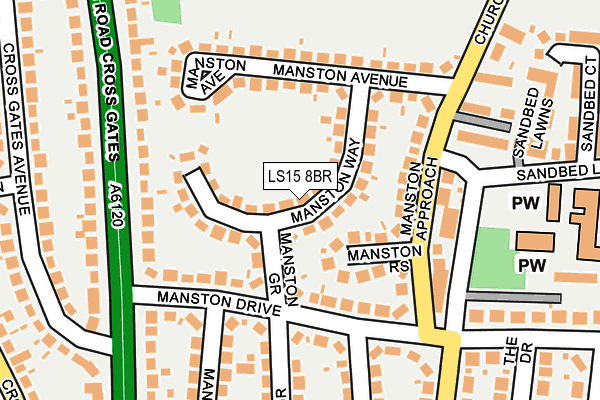 LS15 8BR map - OS OpenMap – Local (Ordnance Survey)