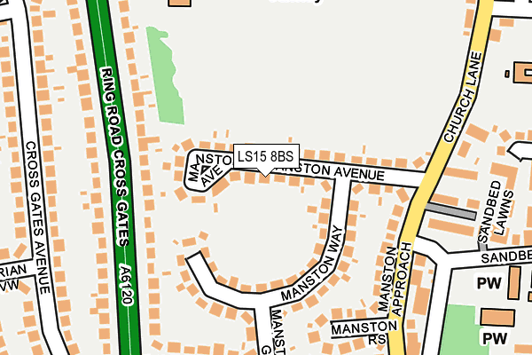 LS15 8BS map - OS OpenMap – Local (Ordnance Survey)