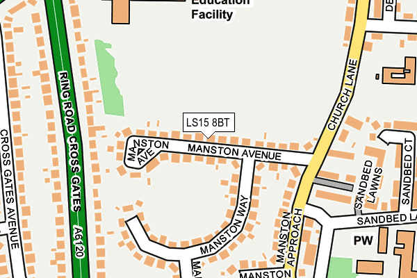 LS15 8BT map - OS OpenMap – Local (Ordnance Survey)