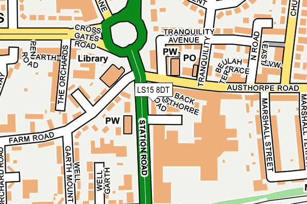 LS15 8DT map - OS OpenMap – Local (Ordnance Survey)