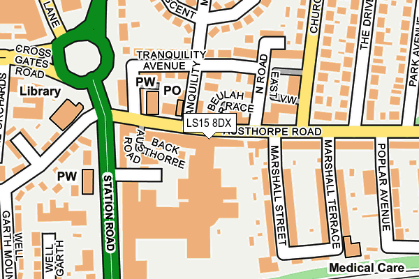 LS15 8DX map - OS OpenMap – Local (Ordnance Survey)