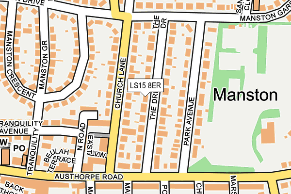 LS15 8ER map - OS OpenMap – Local (Ordnance Survey)