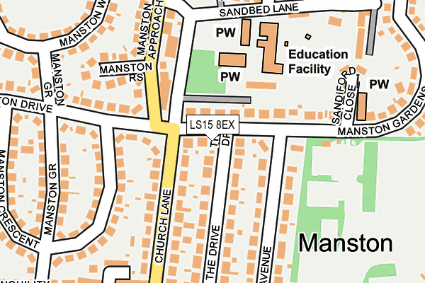 LS15 8EX map - OS OpenMap – Local (Ordnance Survey)