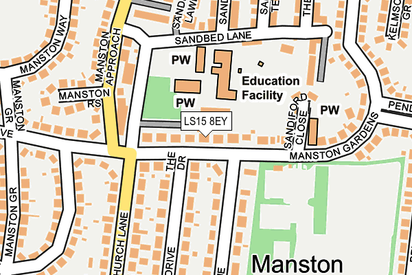LS15 8EY map - OS OpenMap – Local (Ordnance Survey)