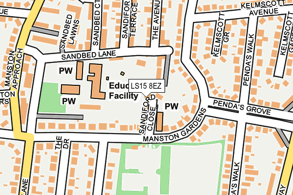 LS15 8EZ map - OS OpenMap – Local (Ordnance Survey)