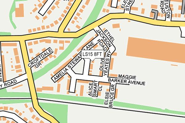 LS15 8FT map - OS OpenMap – Local (Ordnance Survey)