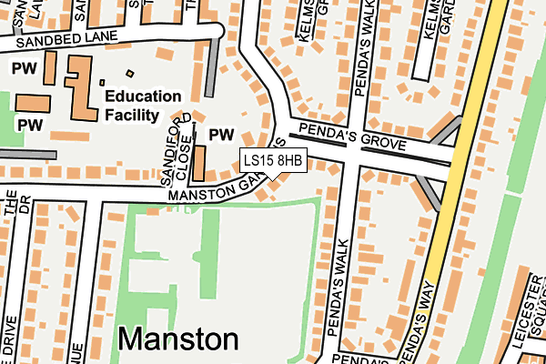 LS15 8HB map - OS OpenMap – Local (Ordnance Survey)