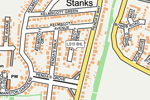LS15 8HL map - OS OpenMap – Local (Ordnance Survey)