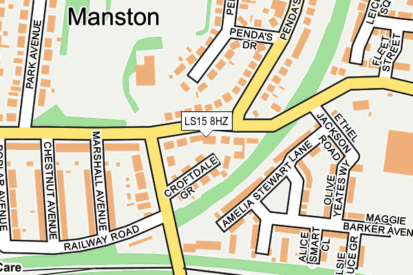 LS15 8HZ map - OS OpenMap – Local (Ordnance Survey)