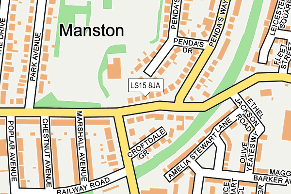 LS15 8JA map - OS OpenMap – Local (Ordnance Survey)