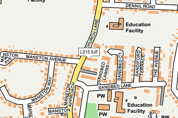 LS15 8JF map - OS OpenMap – Local (Ordnance Survey)