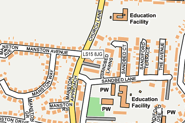 LS15 8JG map - OS OpenMap – Local (Ordnance Survey)