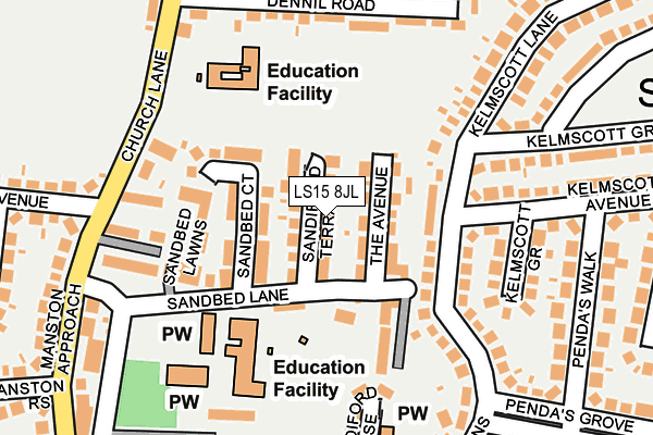 LS15 8JL map - OS OpenMap – Local (Ordnance Survey)