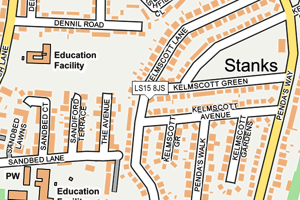 LS15 8JS map - OS OpenMap – Local (Ordnance Survey)