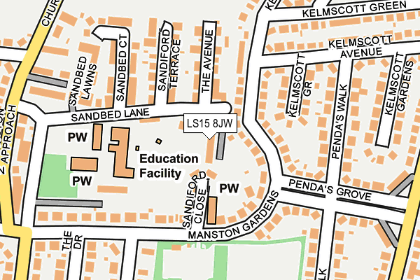 LS15 8JW map - OS OpenMap – Local (Ordnance Survey)