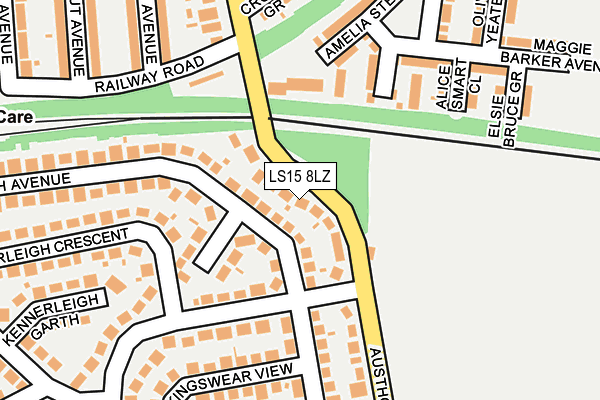 LS15 8LZ map - OS OpenMap – Local (Ordnance Survey)