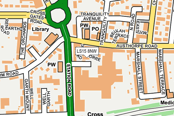 LS15 8NW map - OS OpenMap – Local (Ordnance Survey)