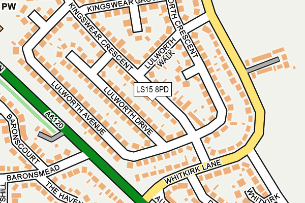 LS15 8PD map - OS OpenMap – Local (Ordnance Survey)