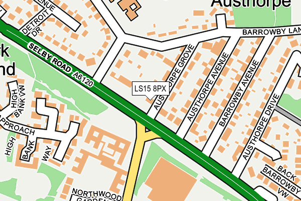 LS15 8PX map - OS OpenMap – Local (Ordnance Survey)