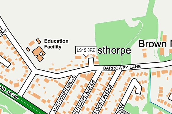 LS15 8PZ map - OS OpenMap – Local (Ordnance Survey)