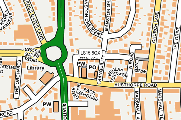 LS15 8QX map - OS OpenMap – Local (Ordnance Survey)