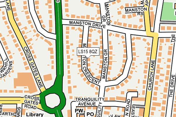 LS15 8QZ map - OS OpenMap – Local (Ordnance Survey)