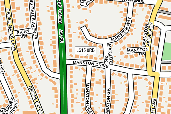 LS15 8RB map - OS OpenMap – Local (Ordnance Survey)