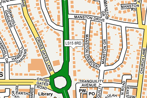 LS15 8RD map - OS OpenMap – Local (Ordnance Survey)