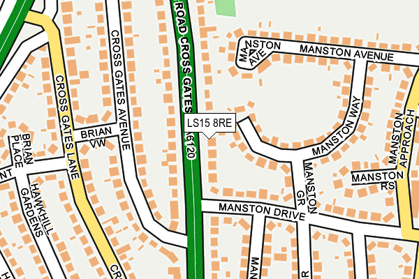 LS15 8RE map - OS OpenMap – Local (Ordnance Survey)