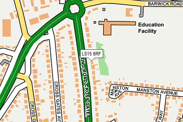 LS15 8RF map - OS OpenMap – Local (Ordnance Survey)