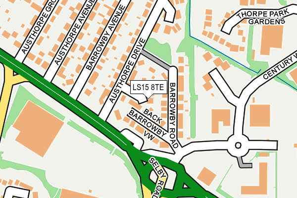 LS15 8TE map - OS OpenMap – Local (Ordnance Survey)