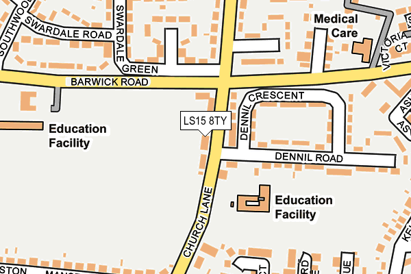 LS15 8TY map - OS OpenMap – Local (Ordnance Survey)
