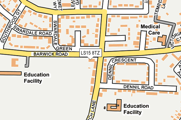 LS15 8TZ map - OS OpenMap – Local (Ordnance Survey)